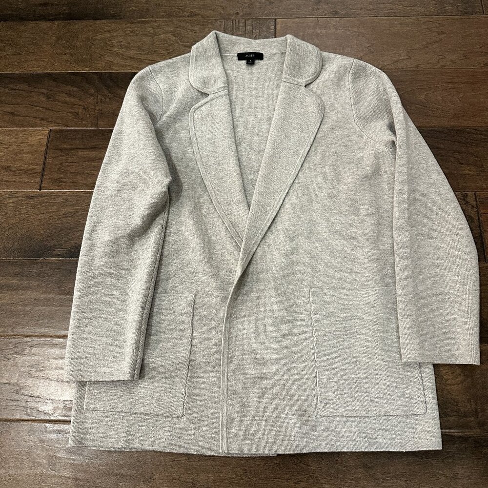 J Crew Light Gray Sweater Blazer. Size Small